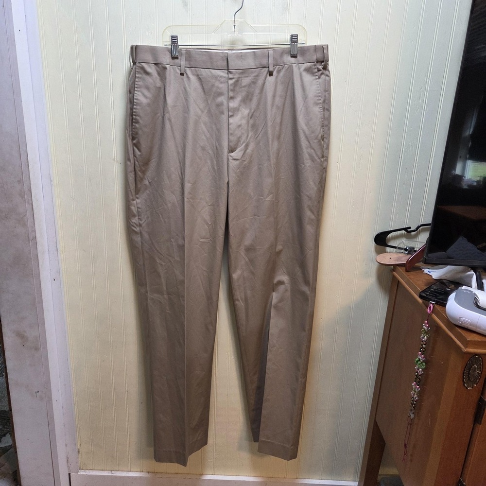 Orvis Pants‎ Mens 39x33 Beige Pleated Regular Fit Chino Casual Dress Slacks